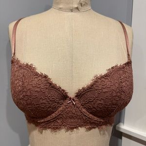 Aerie Real Power Plunge Push Up Lace Bra- 34B